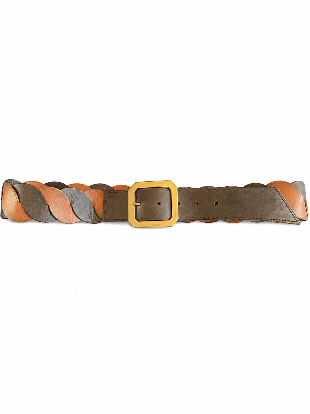 Women’s Express Genuine Leather Colorblock Disc Belt 36